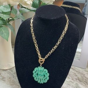 Anthropology ZENZII necklace acrylic blue/green